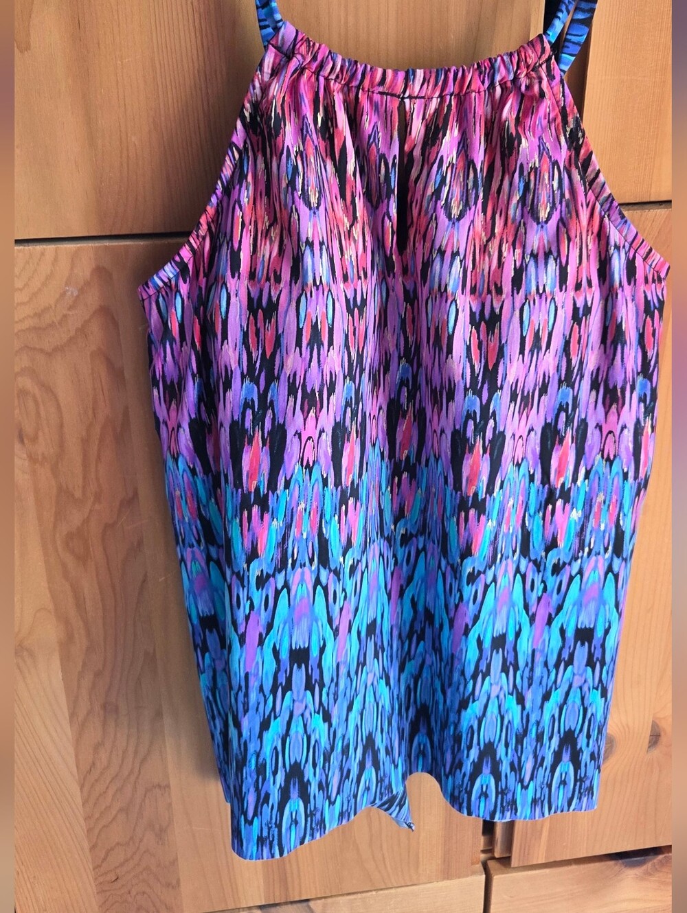 Miraclesuit Pink & Blue Tankini Top Size 10